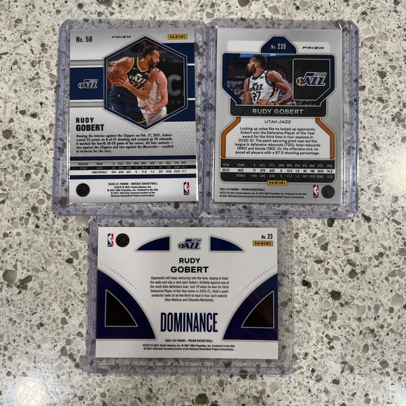 RUDY GOBERT PRIZM CARD LOT OF 3 NBA PANINI UTAH JAZZ prizm/mosaic - Picture 3 of 5